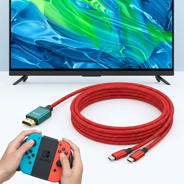 USB C naar HDMI kabel voor naadloze 4K gaming & streaming. Ideaal voor draagbare consoles met Power Delivery.