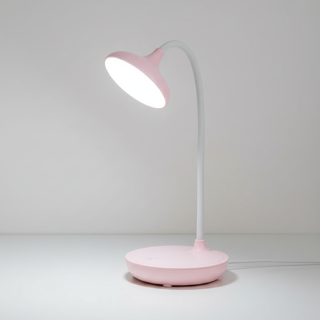 Stijlvolle LED bureaulamp met touch control dimfunctie en flexibele arm. USB oplaadbaar voor elke werkplek.