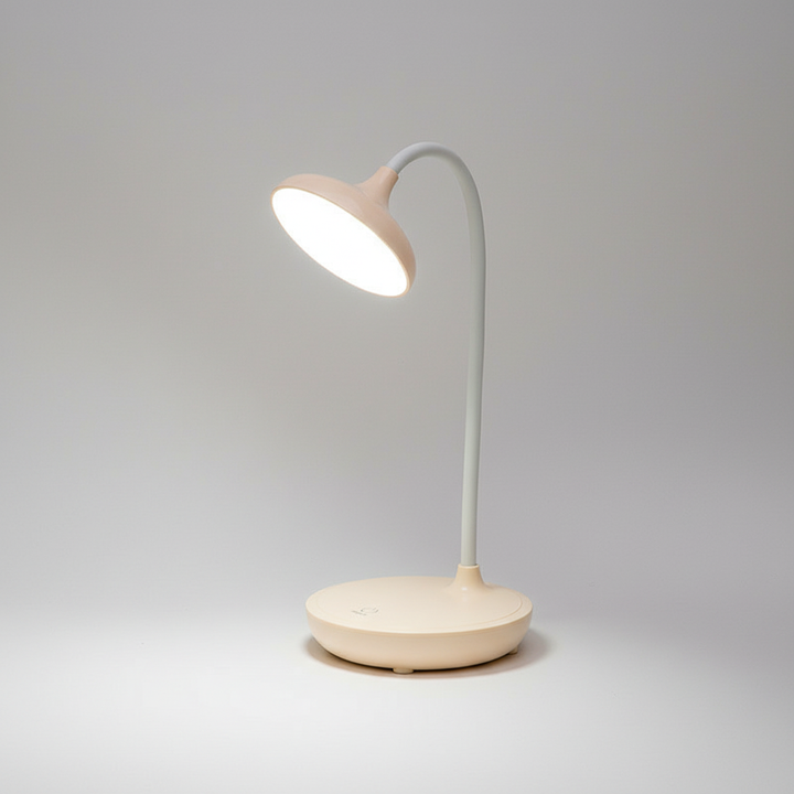 LumaEase flexibele LED tafellamp, USB oplaadbaar. Ergonomische studielamp met oogvriendelijk koudwit licht.