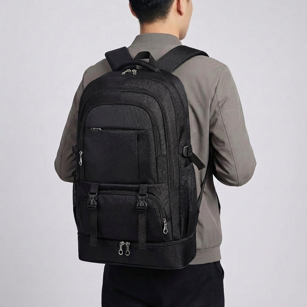 Grote capaciteit wandelen backpack voor outdoor avonturen. Stevige en comfortabele reisrugzak.