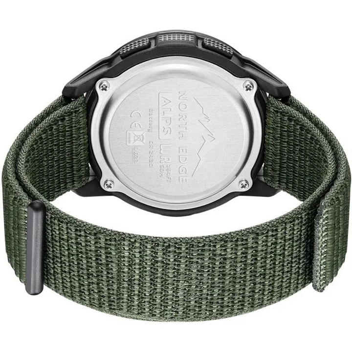Lichtgewicht carbon fiber outdoor horloge, waterdicht en duurzaam, met fitness tracker functie, voor elk avontuur.