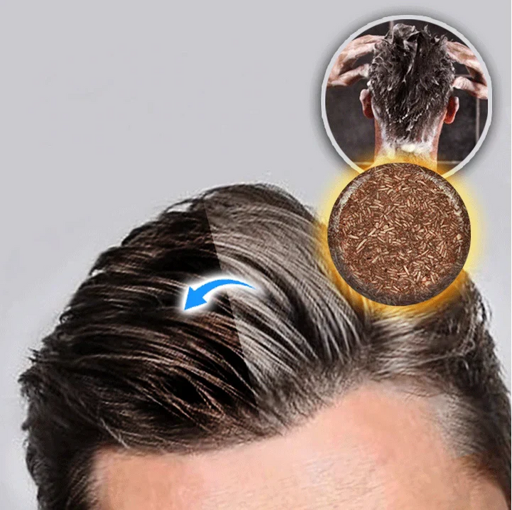 Natuurlijke haarverduistering shampoo. Biologisch, geschikt voor grijs haar, stimuleert haargroei.