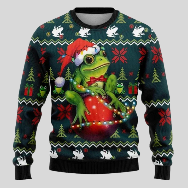 Heren kersttrui met speels ijsbeer motief, perfect voor de feestdagen en winterse gezelligheid. Comfortabel gebreid.