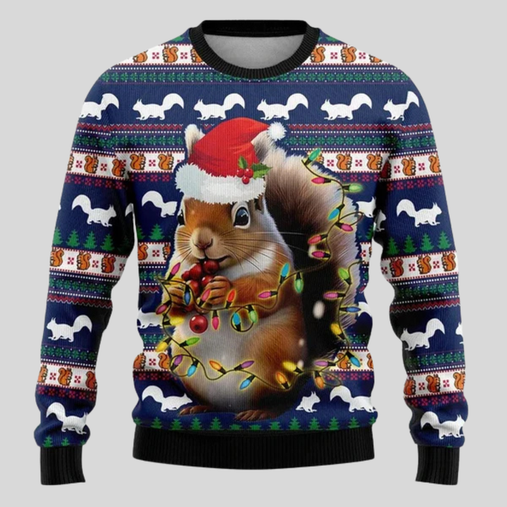 Feestelijke heren kersttrui met gebreide ijsbeer. Ideaal voor casual winterdagen en kerstfeestjes. Warme seizoensmode.