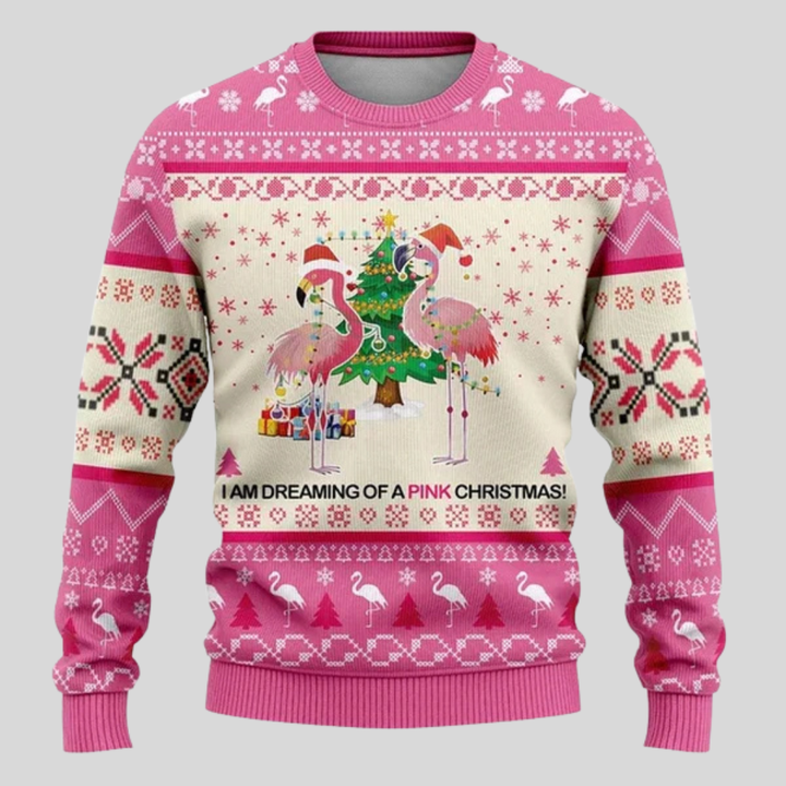 Warme heren wintertrui met gedetailleerde ijsbeer. Trendy gebreide kersttrui, perfecte casual kleding voor de feestdagen.
