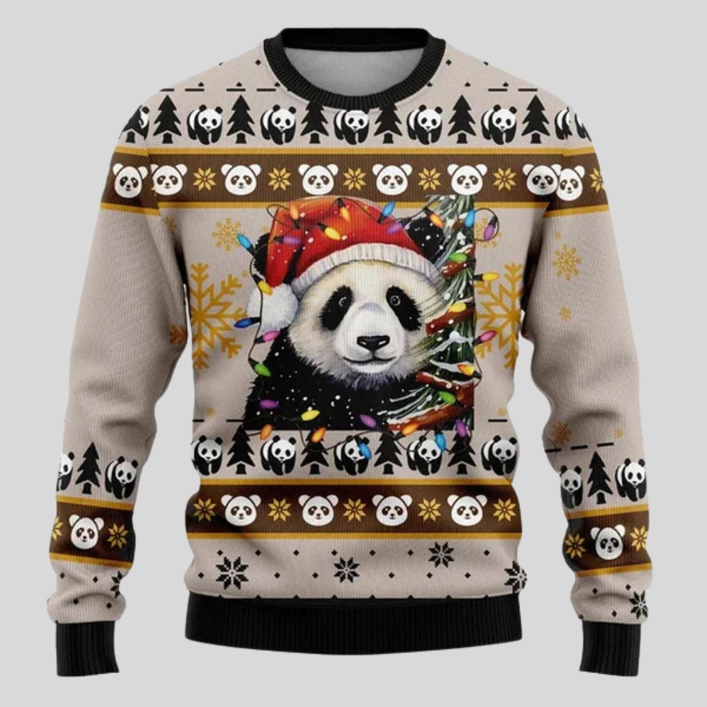 Heren kersttrui met charmante ijsbeer print. Feestelijke winterkleding en comfortabele gebreide trui voor een casual look.