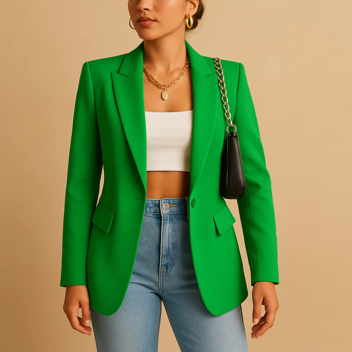 Elegante getailleerde damesblazer. Perfect voor zakelijke en modieuze kantooroutfits.