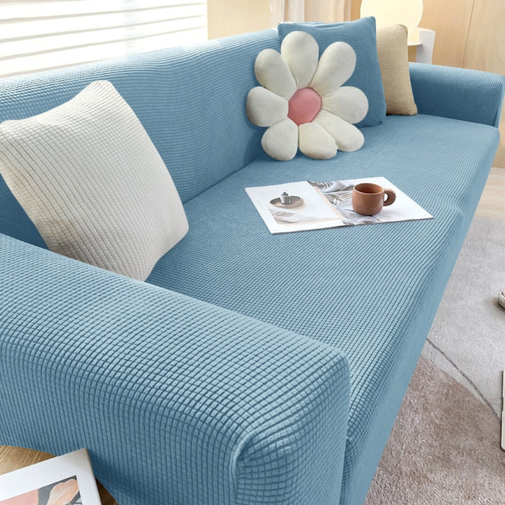 Comfortabele StretchGuard bankovertrek: Zachte stretchhoes voor woonkamer, moderne decoratie en optimale bescherming.