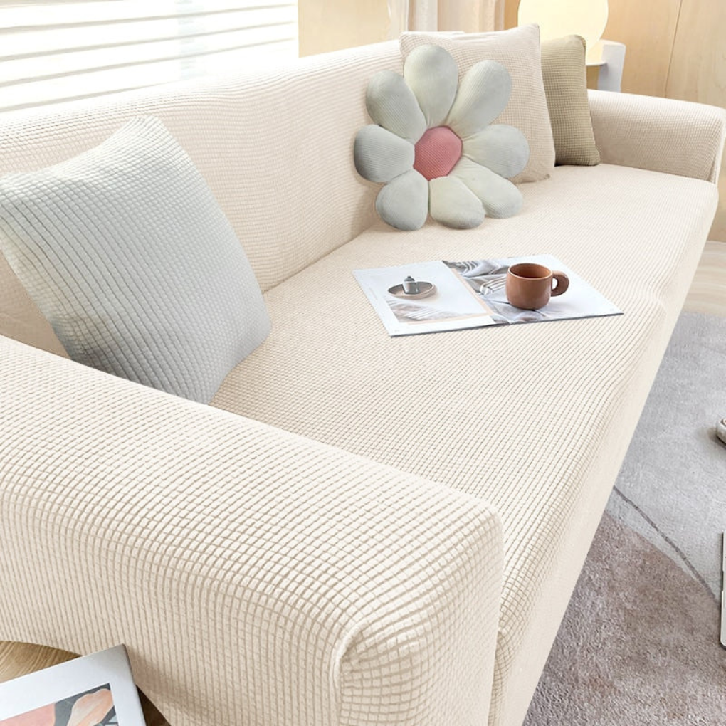 Elastische StretchGuard bankhoes: Modern design bankovertrek voor woonkamer, beschermt meubels tegen vlekken en slijtage.
