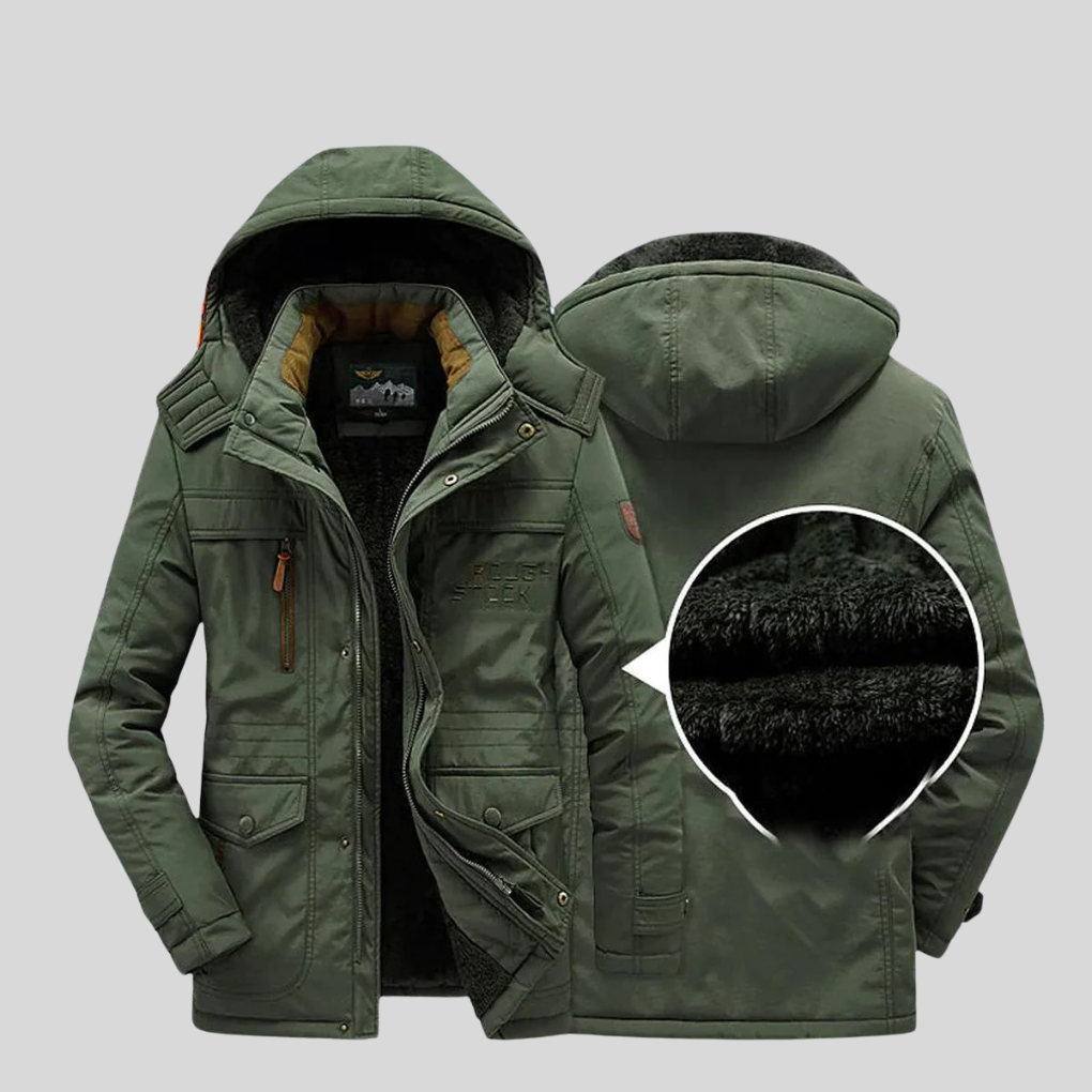 Warme heren winterparka, voorzien van een zachte fleecevoering en een trendy bontcapuchon, voor koud weer.