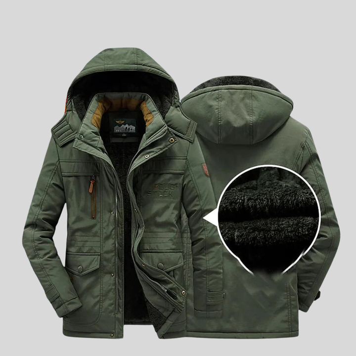 Warme heren winterparka, voorzien van een zachte fleecevoering en een trendy bontcapuchon, voor koud weer.