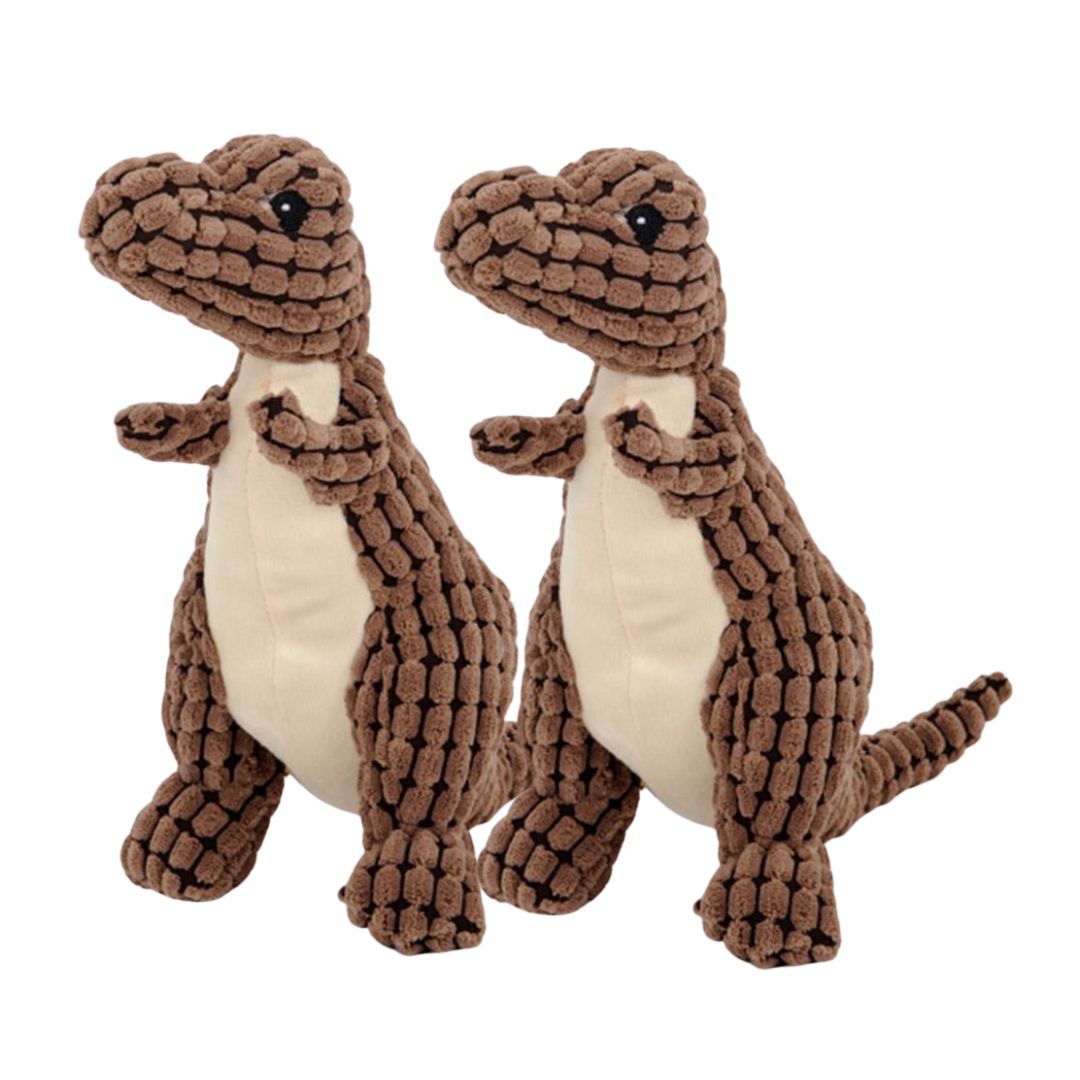 Duurzaam hondenspeelgoed, een zachte dinosaurus knuffel voor veilig en actief spelen met je hond.