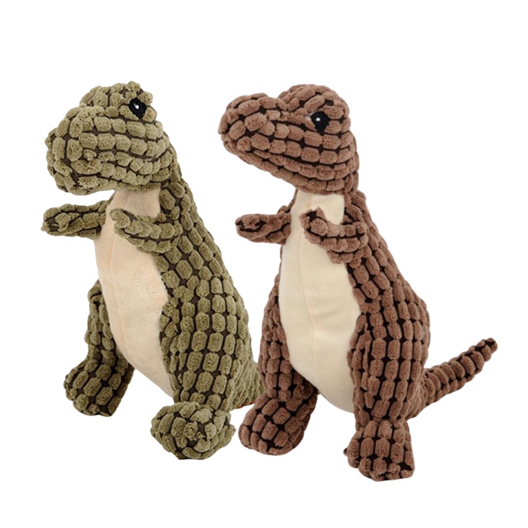 Knuffel dinosaurus hondenspeeltje: veilig, zacht en ideaal voor energieke speeltijd van je huisdier.