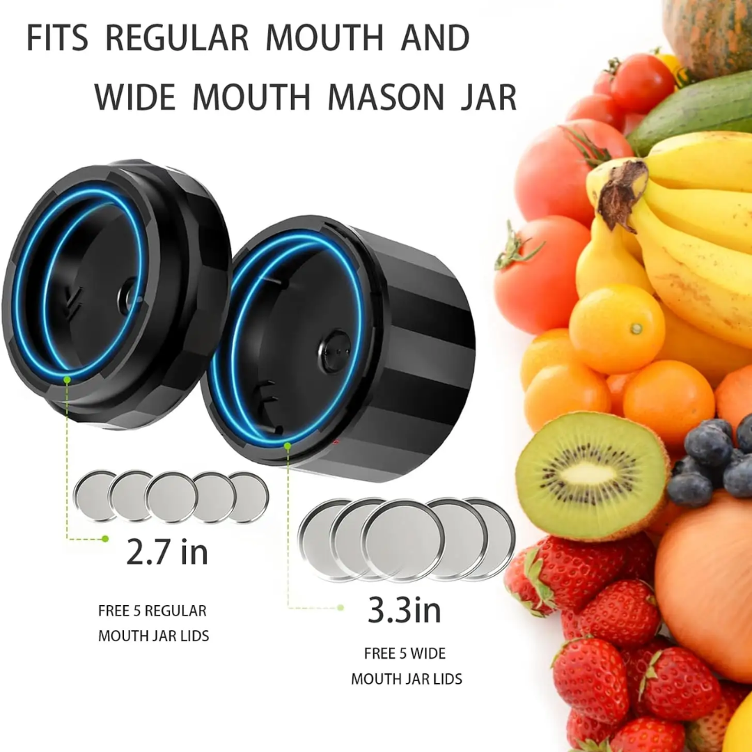 Complete elektrische vacuümsealer kit voor Mason jars, inclusief slangen, voor optimale versheid.