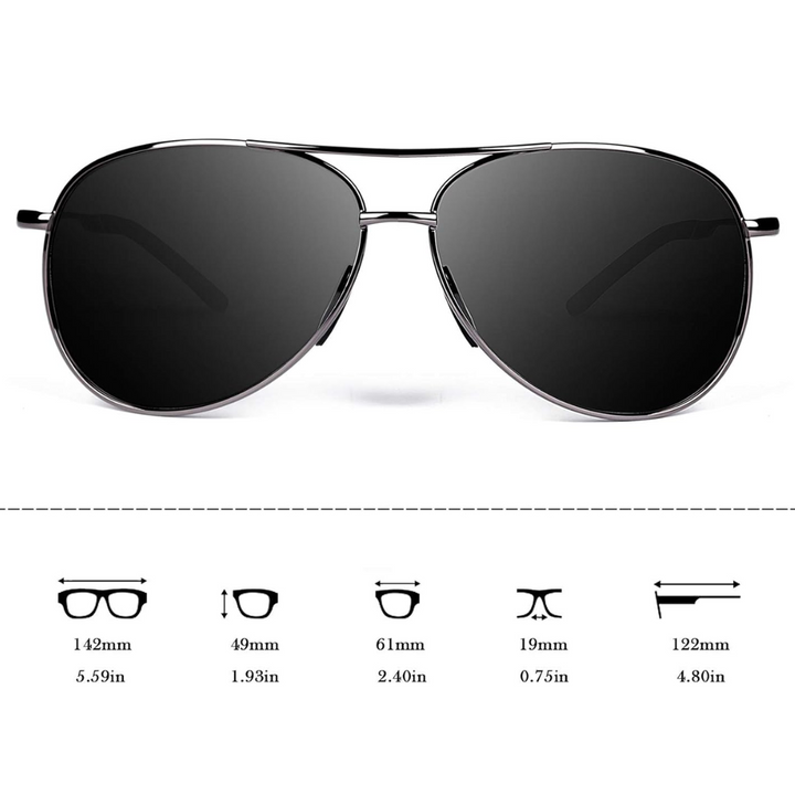 Unisex zonnebril Joey: gepolariseerd, UV400, aviator design. Essentiële oogbescherming en modern mode-item.