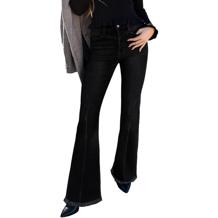 Dames spijkerbroek 'Stella': high-waisted, flared en met comfortabele wijde pijpen.