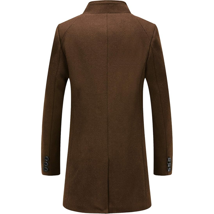 Zwarte Pedro heren trenchcoat, verfijnde winterjas voor zowel zakelijk als casual gebruik.