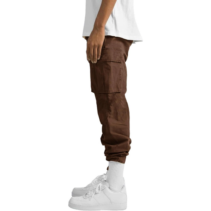 Ademende katoenen heren cargo joggers Arno. Duurzaam, comfortabel en perfect voor herenkleding.