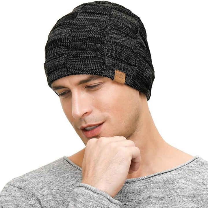 Comfortabele Luca gebreide muts, trendy slouchy beanie voor heren & dames.