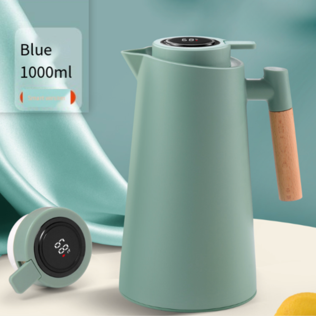 Praktische 1L RVS thermoskan voor keuken & onderweg. Lekvrij ontwerp houdt dranken urenlang warm of verfrissend koud.