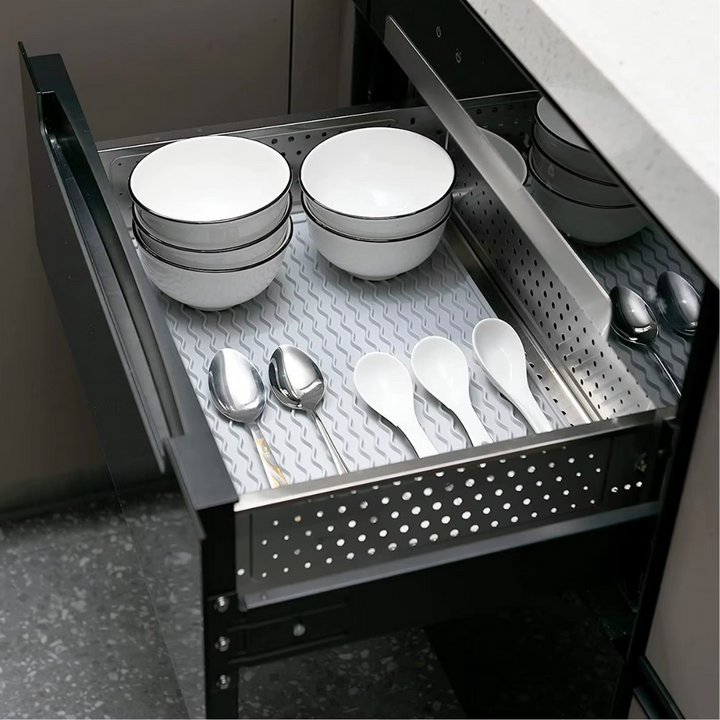 Stijlvolle blauwe siliconen afdruipmat, modern design voor elke keuken.