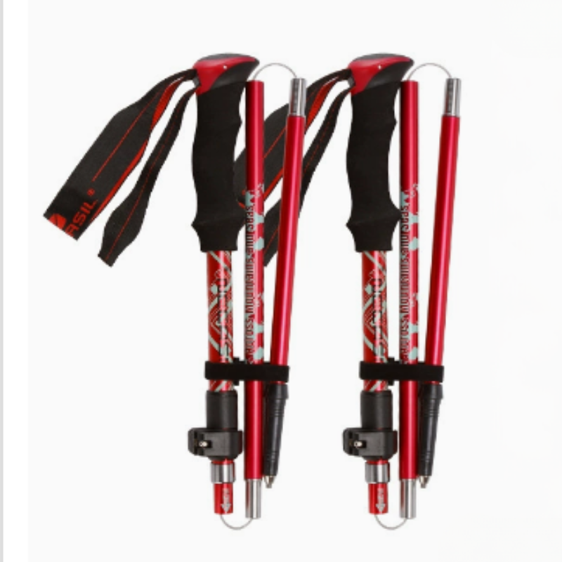 Ergonomische, verstelbare wandelstokken voor nordic walking, opvouwbaar en lichtgewicht voor comfort en gemak op pad.