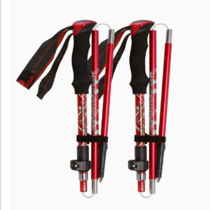 Ergonomische, verstelbare wandelstokken voor nordic walking, opvouwbaar en lichtgewicht voor comfort en gemak op pad.