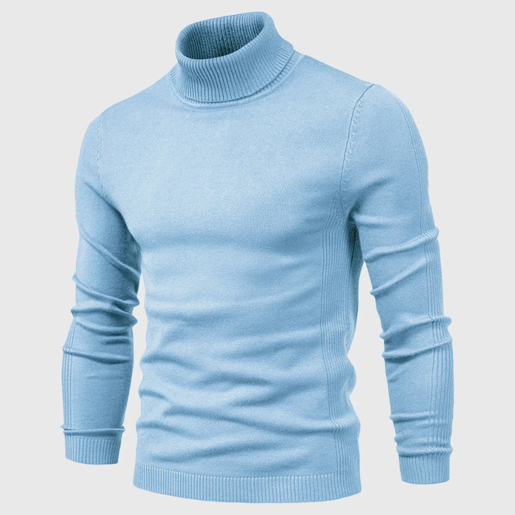 Stijlvolle herenmode: warme coltrui, comfortabel en makkelijk wasbaar.