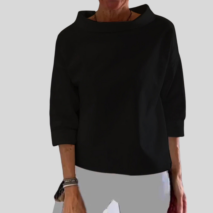 Elegante dames top met moderne strakke stijl voor elke gelegenheid. Comfortabel, diverse kleuren en maten S t/m 3XL.