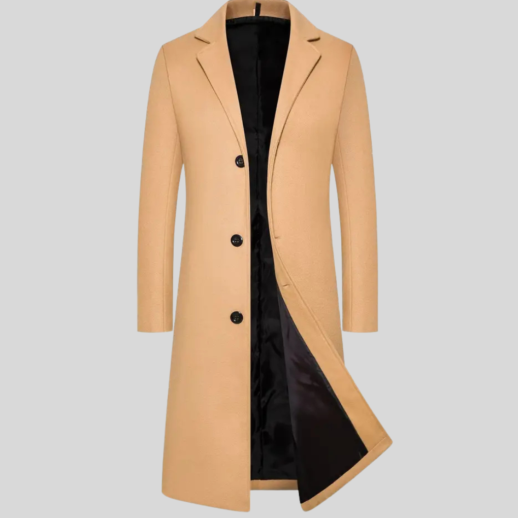 Klassieke warme heren winterjas. Lange overjas voor mannen, perfect als stijlvolle bovenkleding in de winter.
