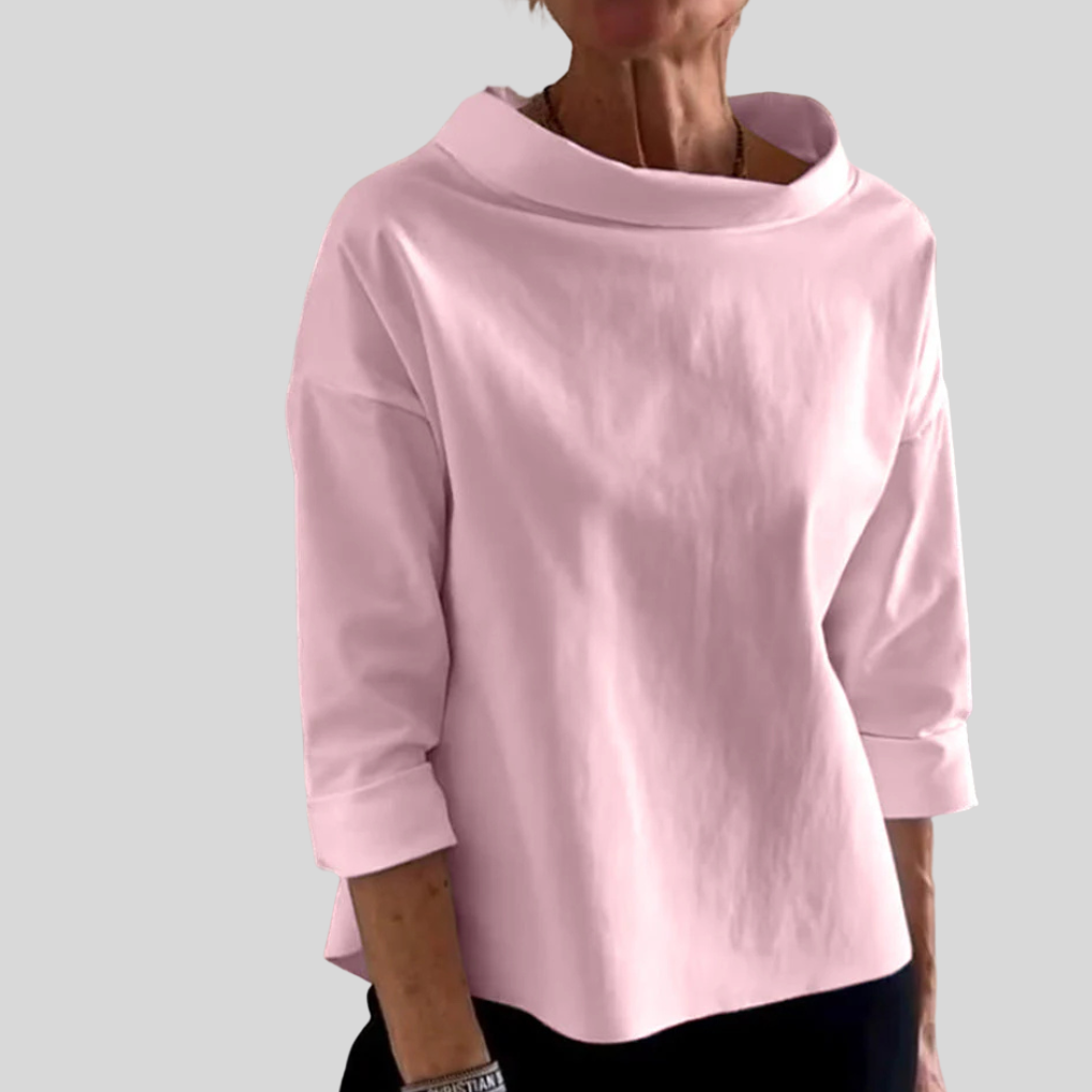 Strakke moderne dames top, accentueert figuur, ideaal voor casual of chique look. Comfortabel in diverse kleuren, maten S-3XL.
