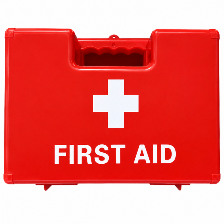 Compacte SafeKit+ EHBO-doos voor thuis, kantoor & werkplek. Essentiële eerste hulp benodigdheden voor veiligheid.