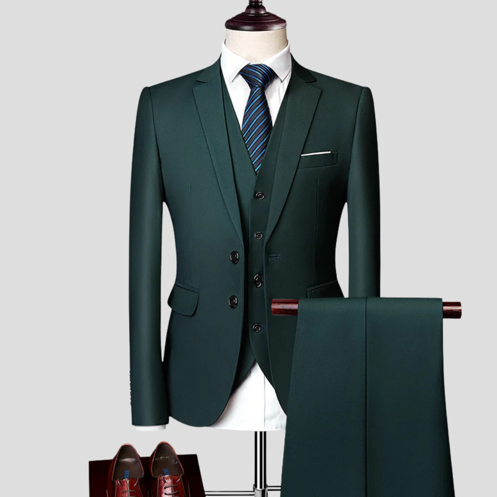 Comfortabel polyester herenpak, elegant en duurzaam voor langdurig draagcomfort.