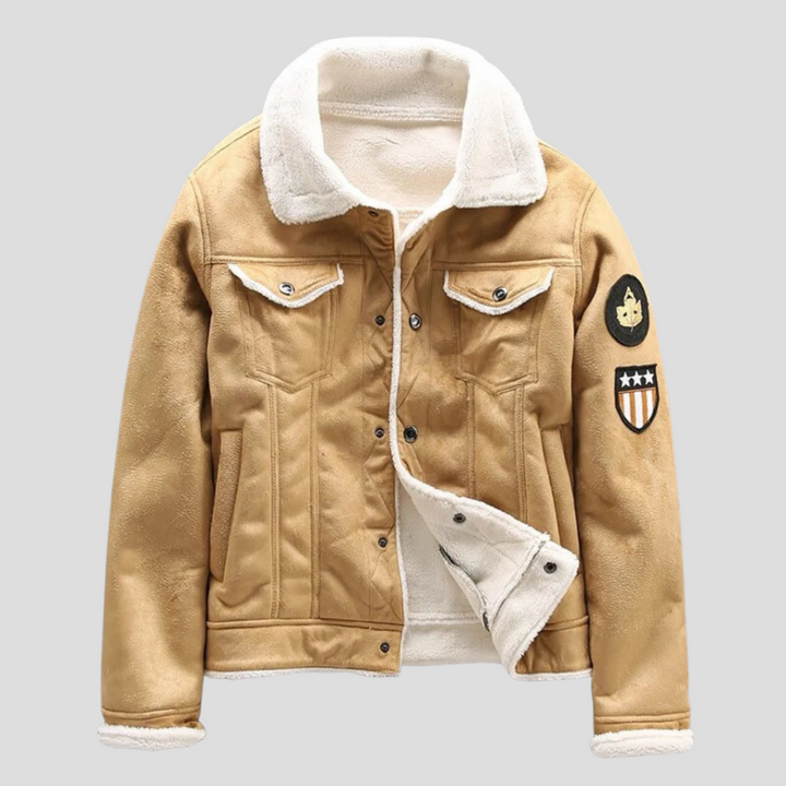 Trendy heren suède bikerjack, perfect voor een casual look en als tussenseizoenjas.