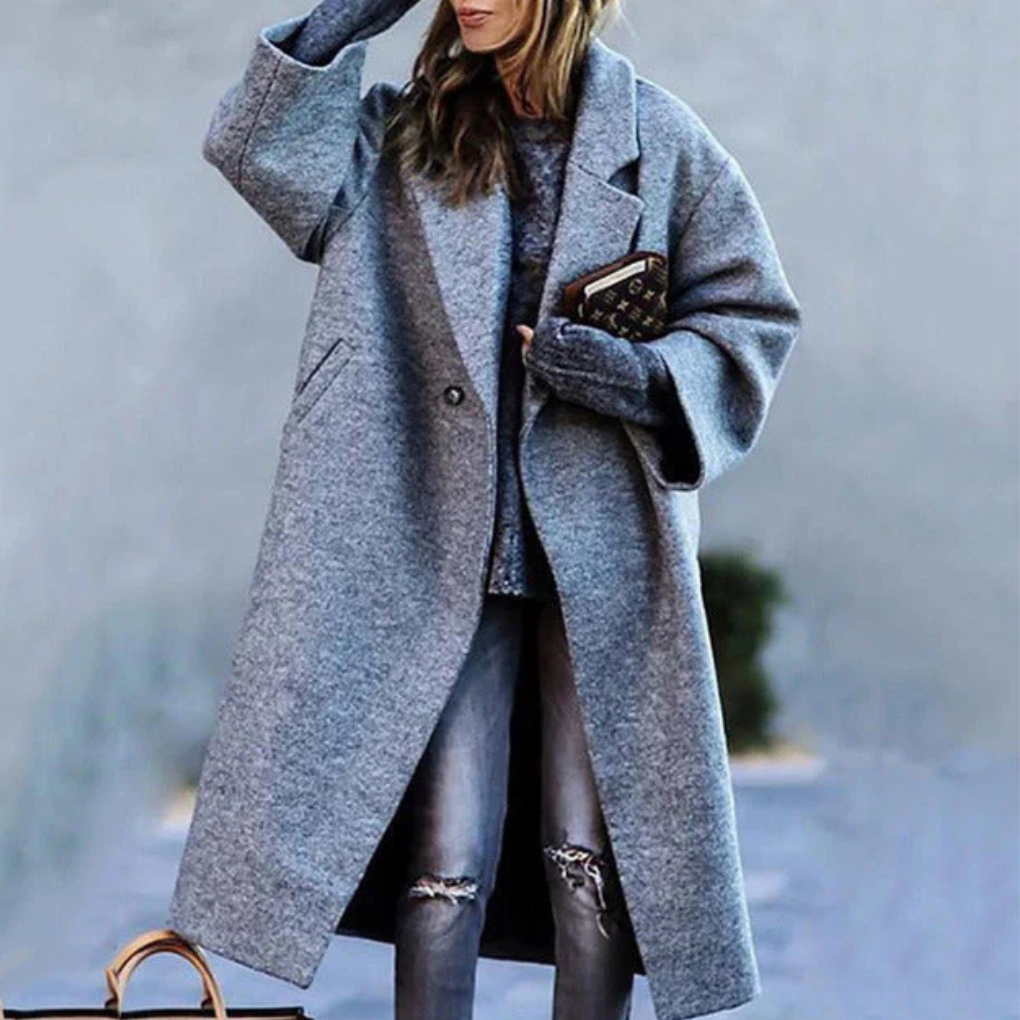 Zakelijke of casual dames polyester jas, elegant en comfortabel voor diverse gelegenheden.