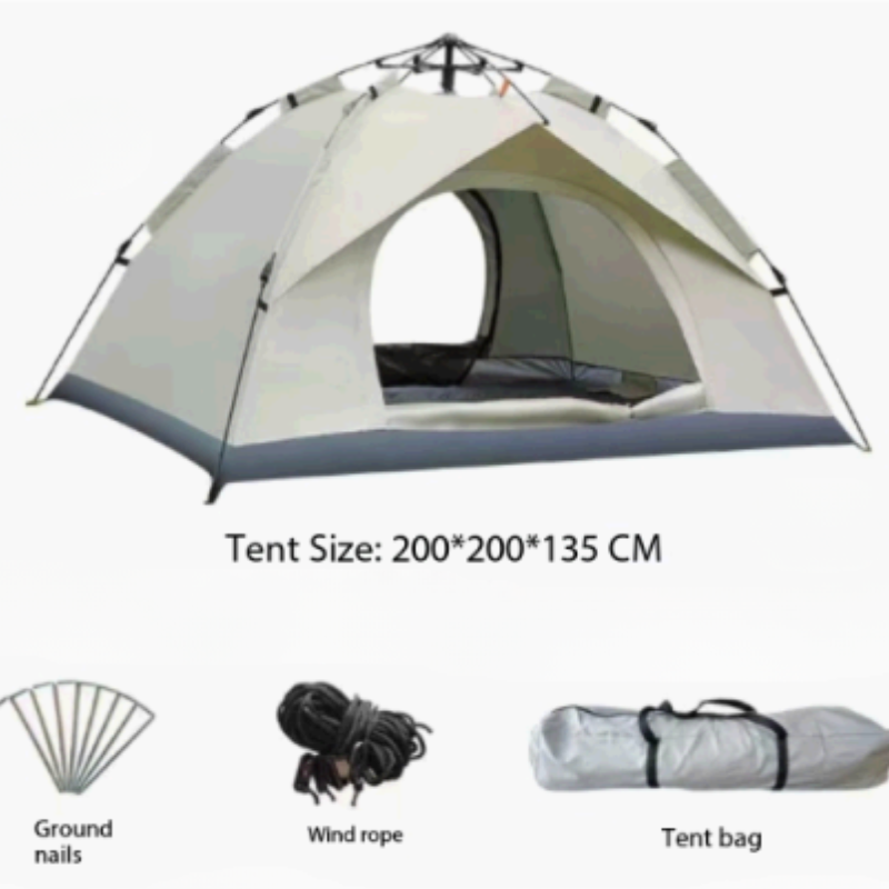 Populaire 4-persoons strandtent / campingtent, ademend en winddicht, snel en eenvoudig op te zetten.