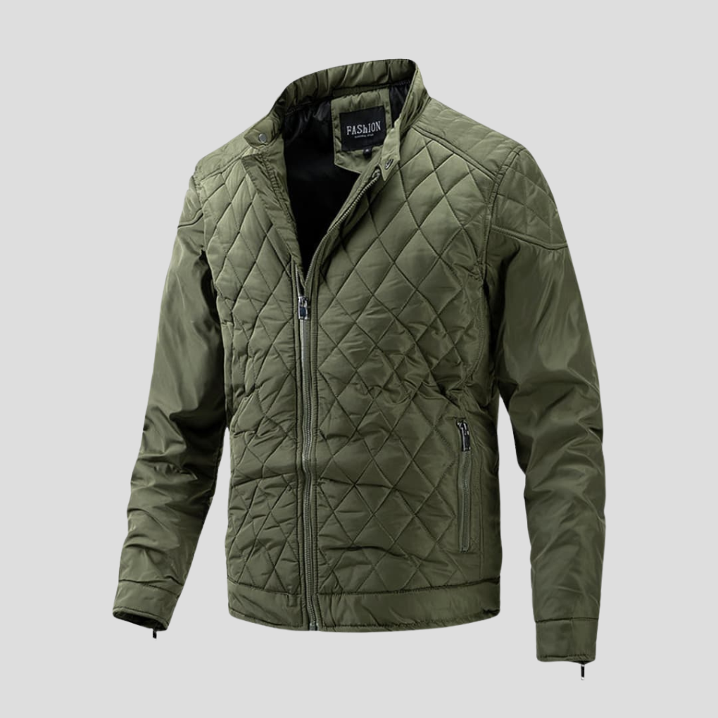 Casual & stijlvolle gewatteerde herenjas. Warme bovenkleding in neutrale tint, perfect voor diverse seizoenen.