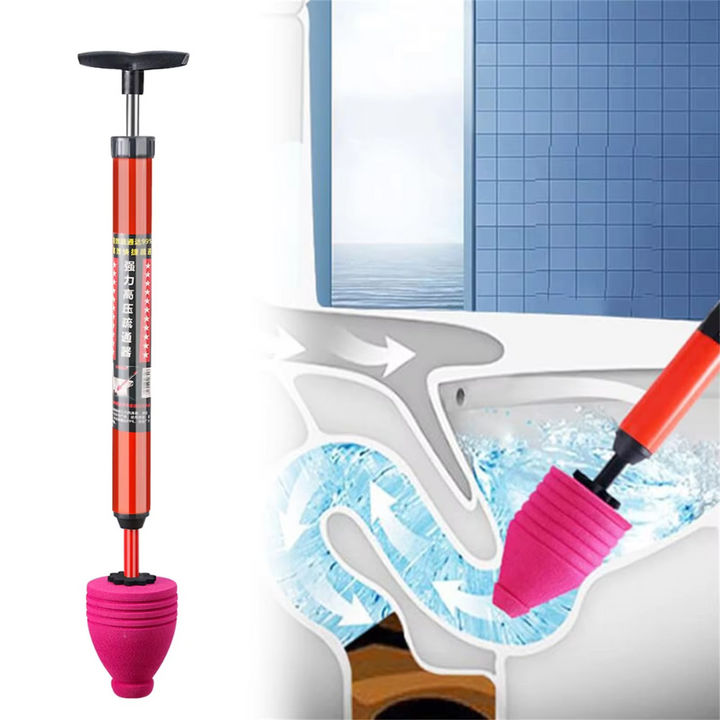 Hogedruk ontstopper voor toiletten en afvoeren. Krachtige pneumatische reiniging van verstoppingen.