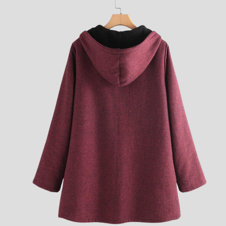 Comfortabele dames fleece jas met capuchon, perfect als warme laag voor de winter of casual buitenmode.