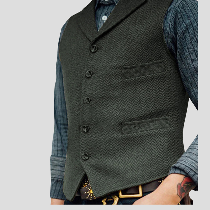 Stijlvol heren gilet in vintage design, ideaal voor een klassieke en tijdloze herenmode outfit.