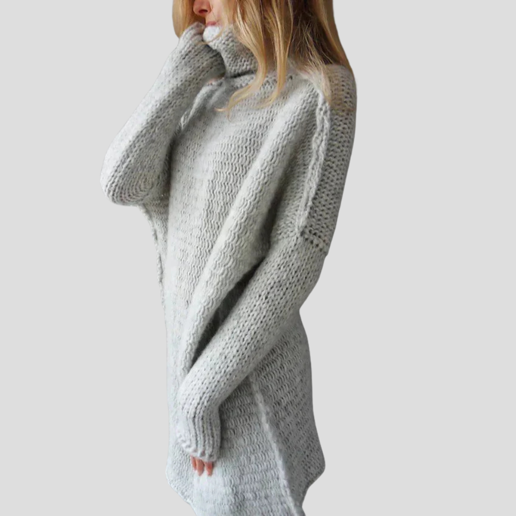 Modieuze dames wintertrui: een comfortabele oversized gebreide trui met relaxte pasvorm voor een stijlvolle herfst/winter look.