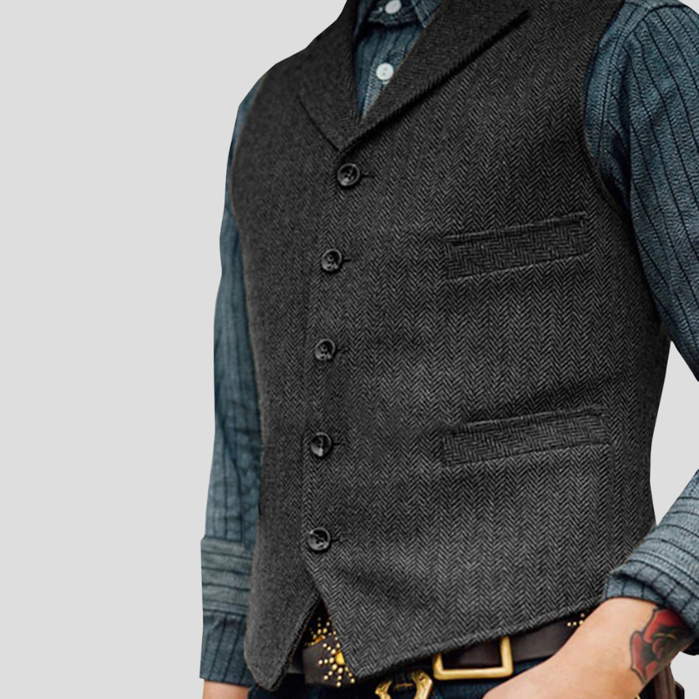 Herenvest met klassieke pasvorm, perfect als laagje over een overhemd voor een smart-casual stijl.