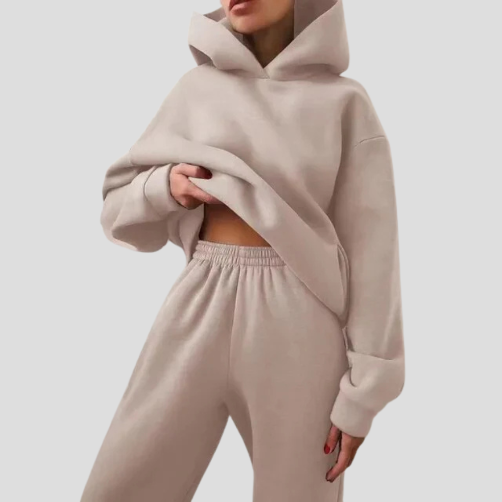 Comfortabele dames hoodie en joggingbroek, ideaal voor elke dag en elke activiteit.