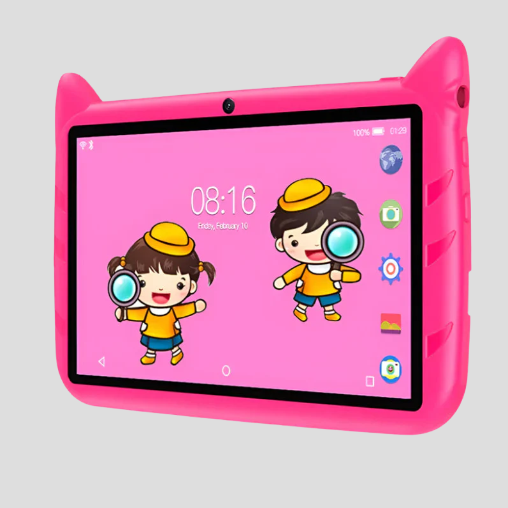 7 inch kindertablet met snelle 5G wifi, 4GB RAM en 64GB opslag, perfect voor educatief gebruik.