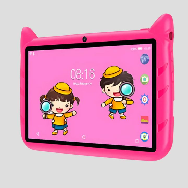 7 inch kindertablet met snelle 5G wifi, 4GB RAM en 64GB opslag, perfect voor educatief gebruik.