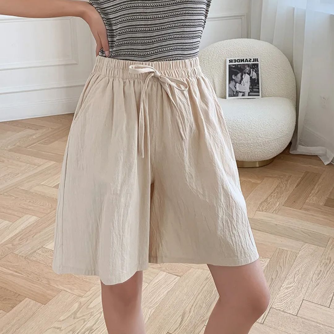 Dames losse zomershort, comfortabel en stijlvol, met hoge taille, ideaal voor casual zomerlooks.