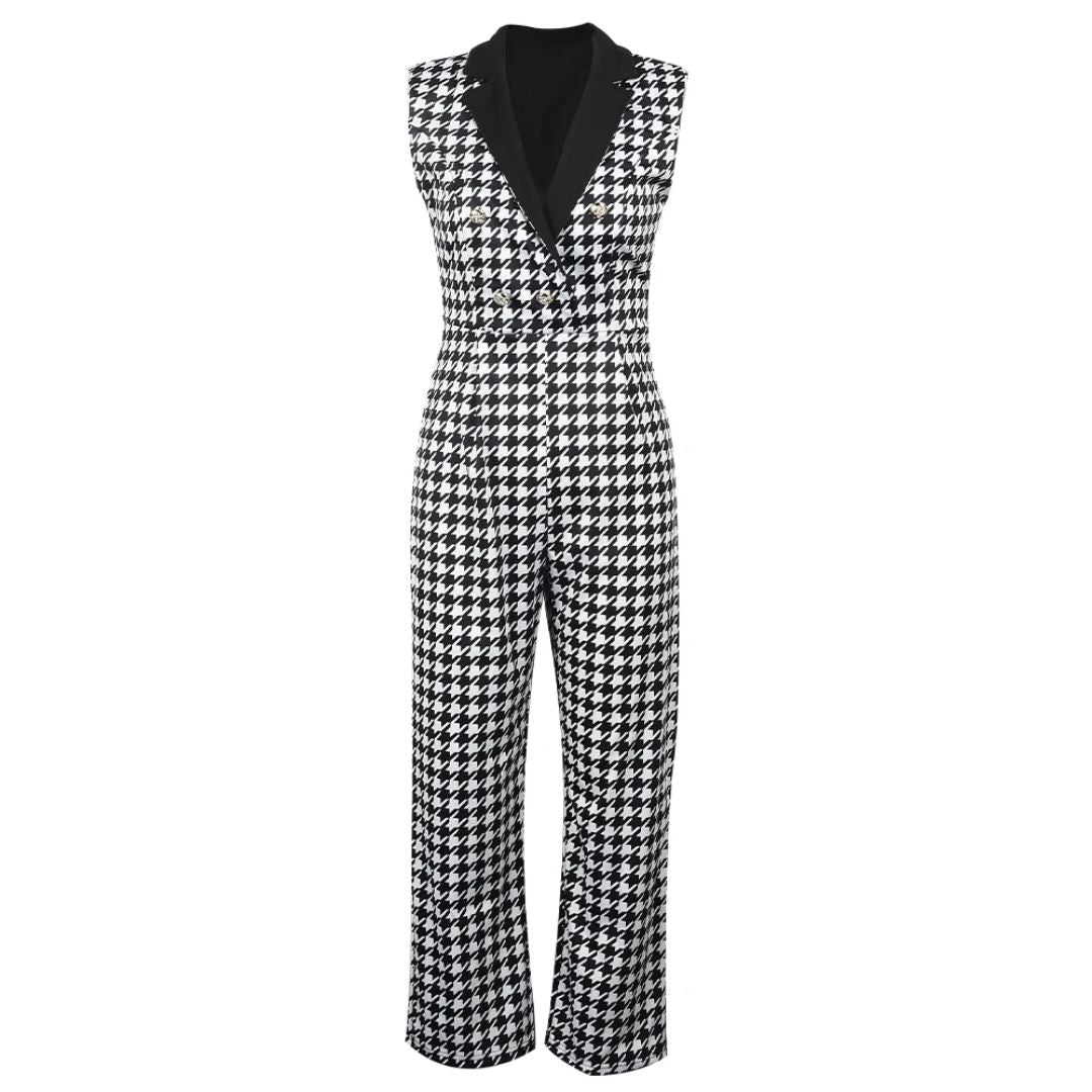 Tijdloze chic dames jumpsuit met wijde broek en comfortabele pasvorm. Ideaal voor zowel casual als feestelijke mode.
