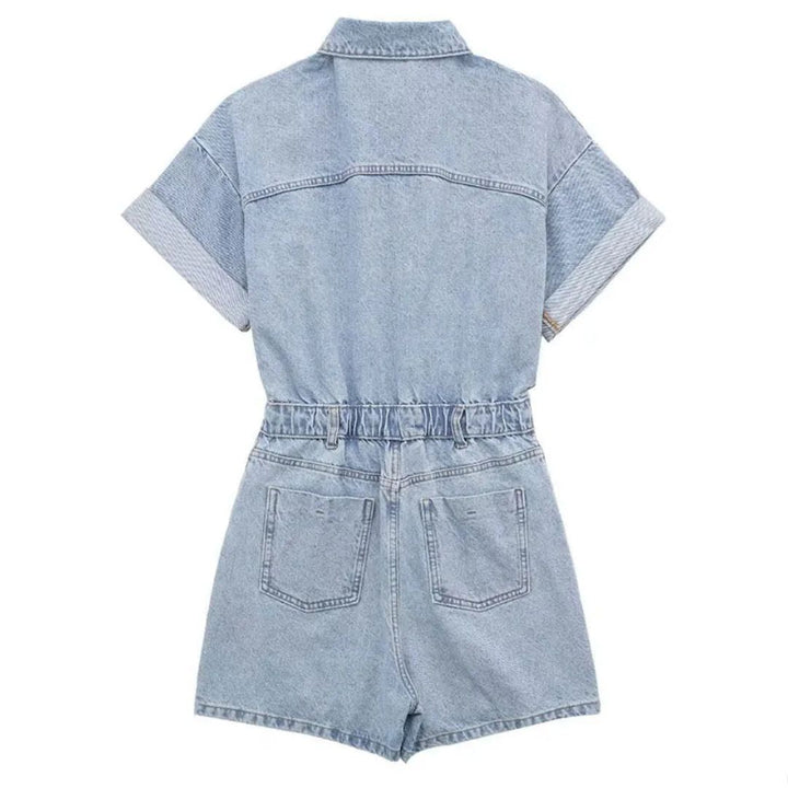 Groene zomer romper voor dames, slimfit en veelzijdig met korte mouwen, ideaal voor elke gelegenheid.