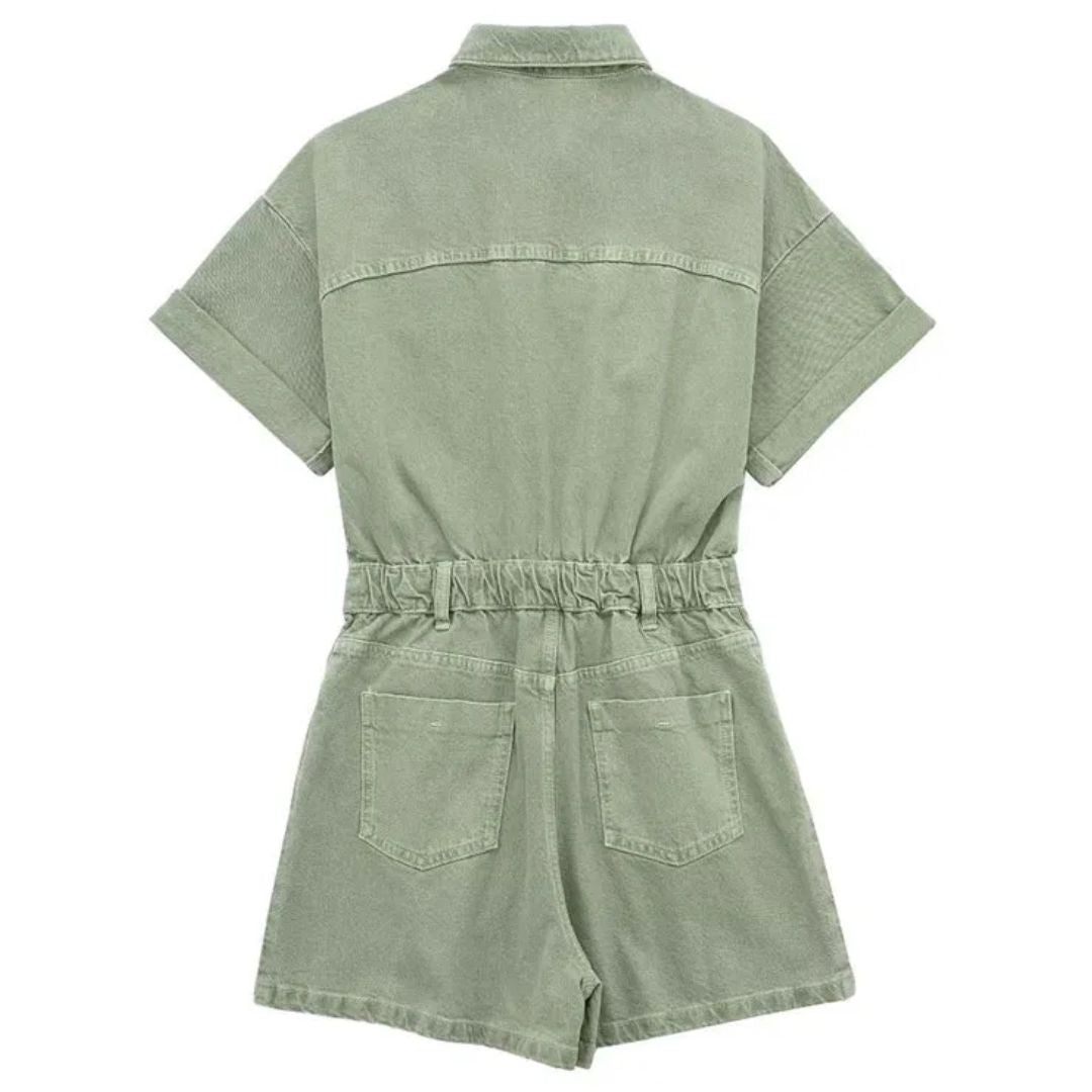Comfortabele slimfit zomer playsuit met korte mouwen voor dames, een trendy en casual chic romper.