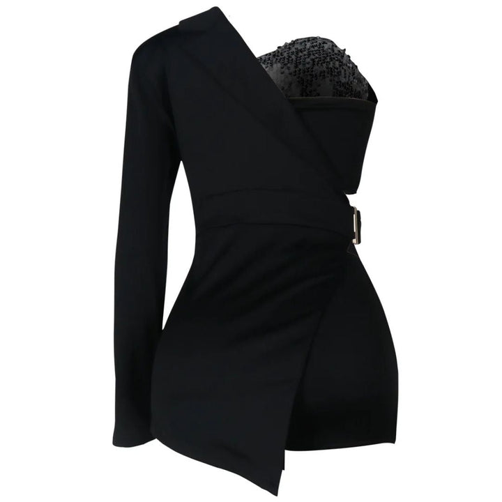 Elegante dames playsuit Kate, zilverkleurige pailletten voor een glamoureuze avondkleding.